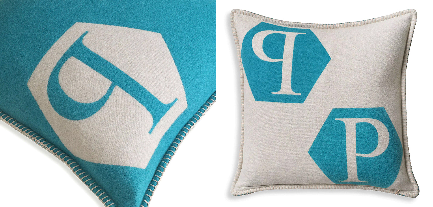 Подушка Philipp Plein Cushion Cashmere PP Logo 65 x 65 Blue Подушка Philipp Plein Cushion Cashmere PP Logo 65 x 65 Blue - Loft-Concept в Рязани