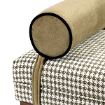 Банкетка Banquette PIED DE POULE с принтом гусиная лапка и бежевыми подлокотниками  варинант исполнения - 1 | Loft Concept в Рязани