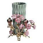 Ваза с птицами и цветами из фарфора с бронзовыми элементами Garden of Eden варинант исполнения - 1 | Loft Concept в Рязани