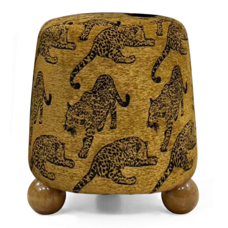 Пуф Wakonda с Круглыми ножками Коричневый орнамет Коричневый в Рязани | Loft Concept 