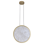 Светодиодный подвесной светильник круглой формы с металлической рамой золотого цвета Marble Glow 47 варинант исполнения - 2 | Loft Concept в Рязани