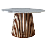 Круглый обеденный стол со столешницей из белого мрамора Veras White Marble Table варинант исполнения - 1 | Loft Concept в Рязани