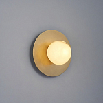 Бра круглое с плафоном из натурального камня на латунном основании Cryptocrystalline Stone варинант исполнения - 7 | Loft Concept в Рязани