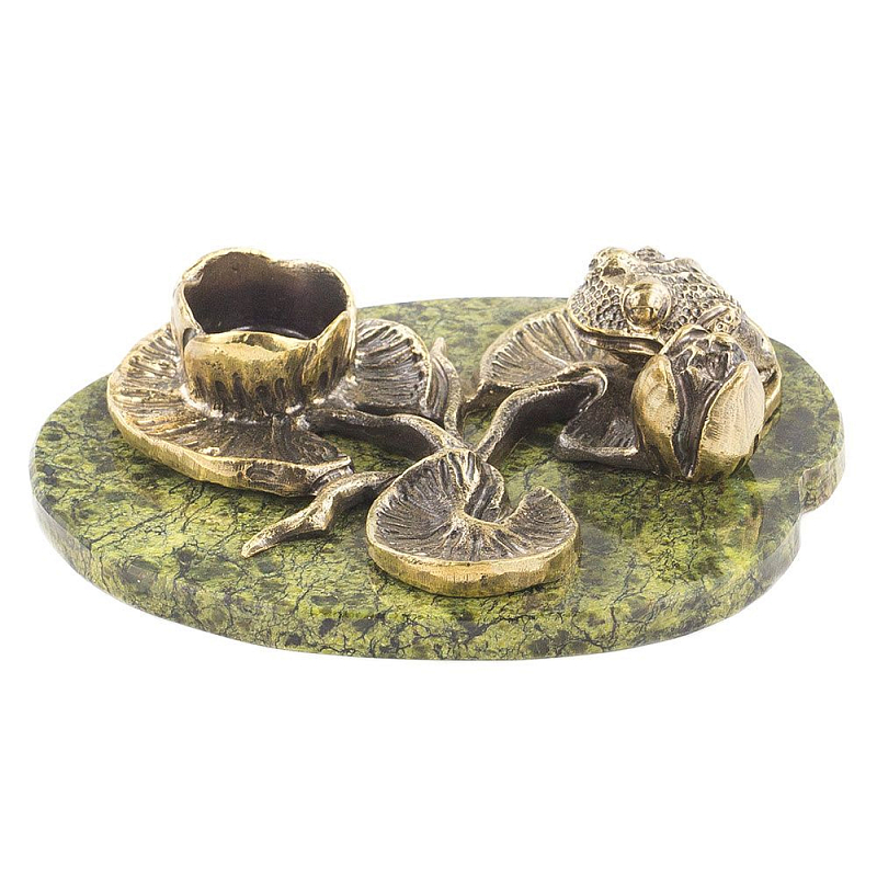 Подсвечник из бронзы и натурального камня змеевик Stone Candlestick Змеевик Бронза Подсвечник из бронзы и натурального камня змеевик Stone Candlestick Змеевик Бронза в Рязани | Loft Concept