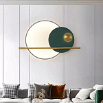 Бра светодиодное круглое в оттенках бронзового и зеленого цвета Kosmikos варинант исполнения - 1 | Loft Concept в Рязани