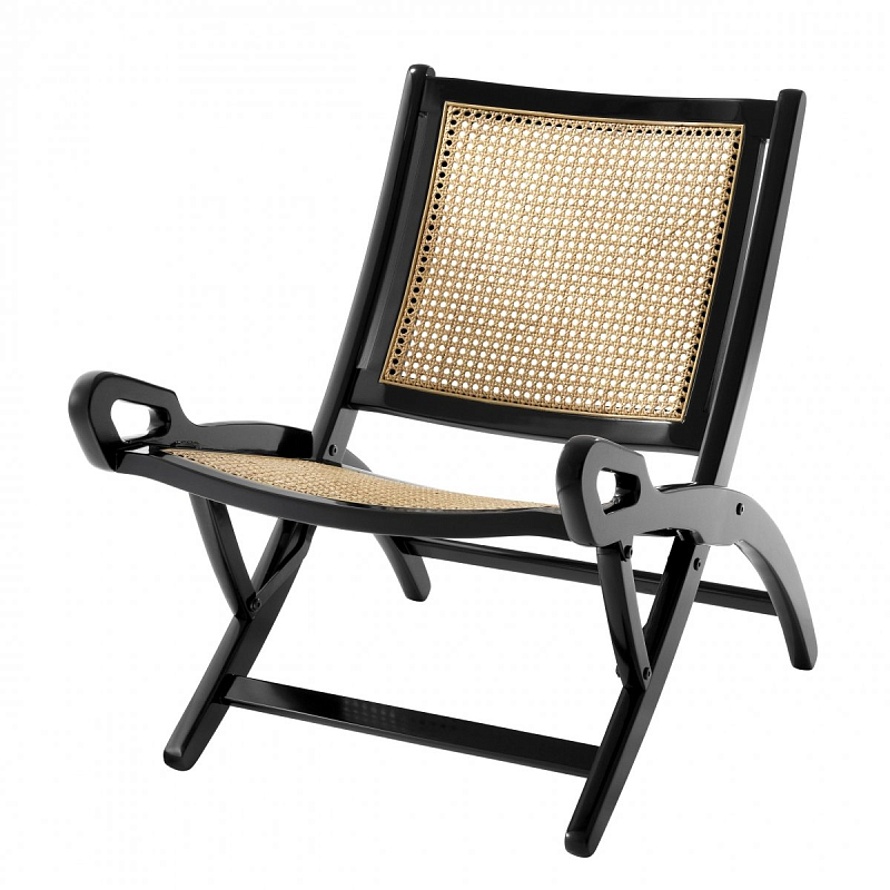 Кресло Eichholtz Folding Chair Dimono Черный Бежевый Кресло Eichholtz Folding Chair Dimono Черный Бежевый в Рязани | Loft Concept