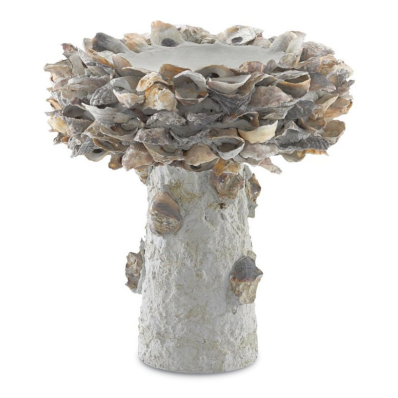 Статуэтка Oyster Shell Small Bird Bath Серый Статуэтка Oyster Shell Small Bird Bath Серый в Рязани | Loft Concept