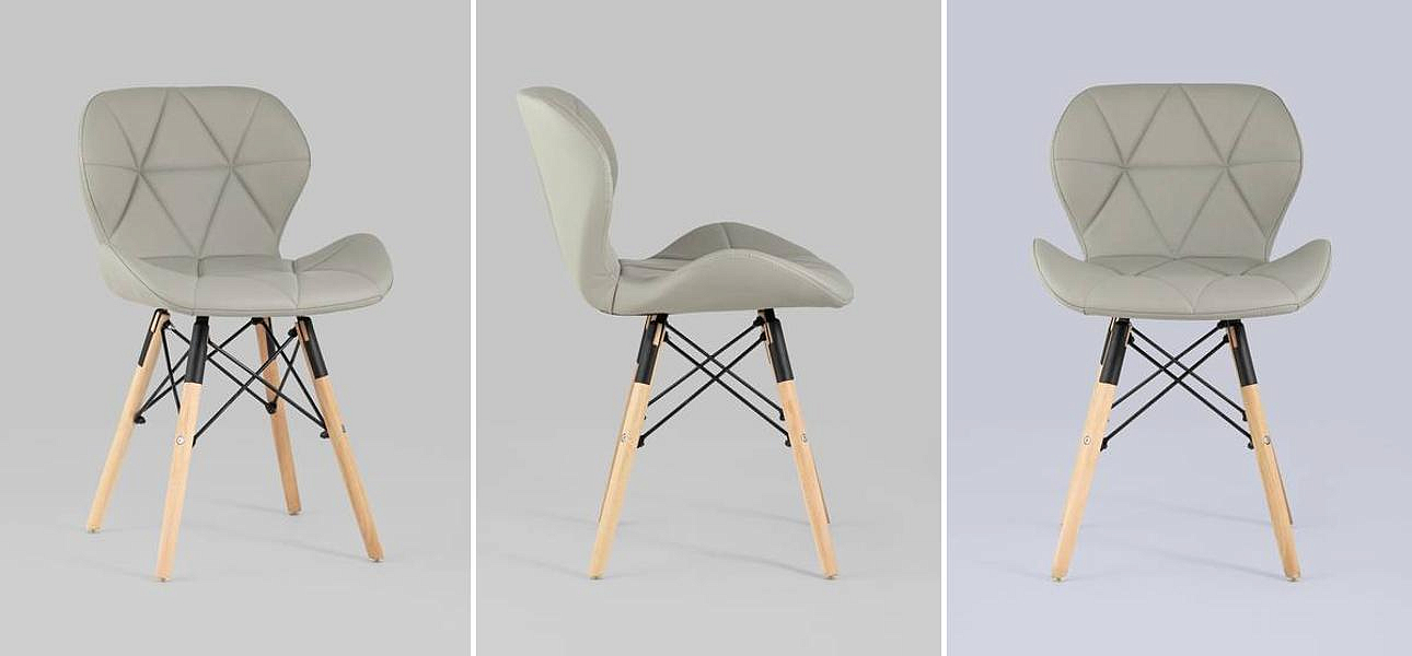 Стул Jeroen Chair Серая Экокожа Стул Jeroen Chair Серая Экокожа - Loft-Concept в Рязани