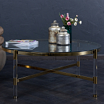 Кофейный столик со столешницей из стекла Crossy варинант исполнения - 6 | Loft Concept в Рязани