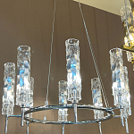 Люстра подвесная круглая с 8-ю цилиндрическими плафонами из стекла LIAISON варинант исполнения - 2 | Loft Concept в Рязани