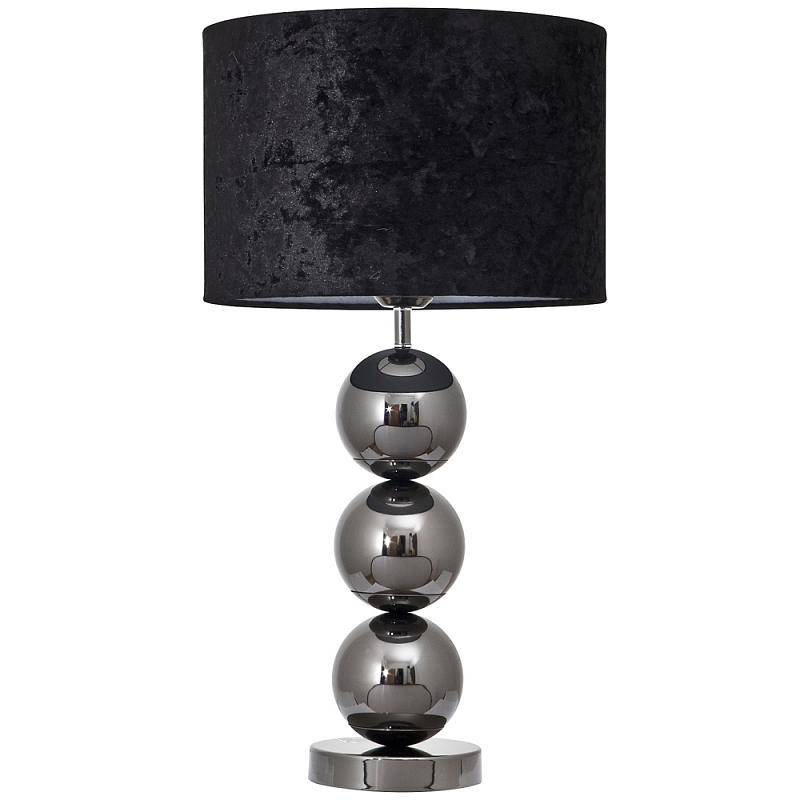 Настольная лампа с основанием в виде металлических сфер Balance Table Lamp Black Черный Темный хром Настольная лампа с основанием в виде металлических сфер Balance Table Lamp Black Черный Темный хром в Рязани | Loft Concept