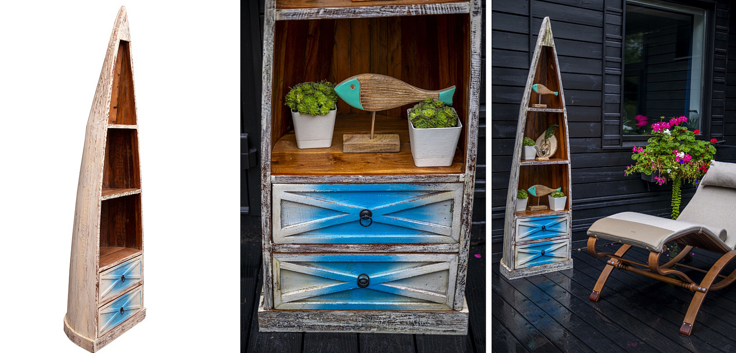 Стеллаж Old Boat White and Blue Стеллаж Old Boat White and Blue - Loft-Concept в Рязани