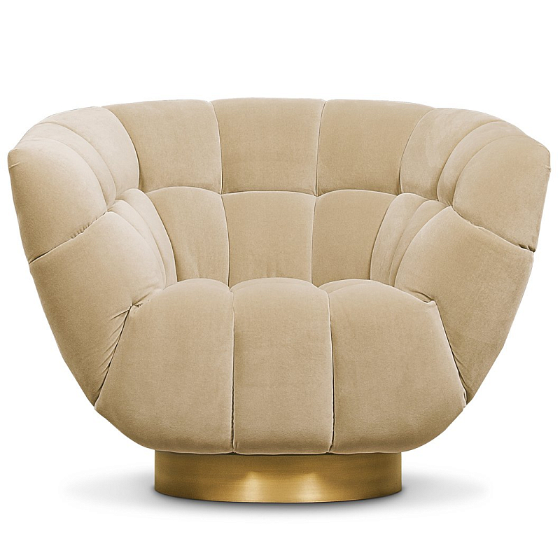 Кресло BRABBU Essex Armchair Бежево-серый Латунь Кресло BRABBU Essex Armchair Бежево-серый Латунь в Рязани | Loft Concept