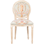 Стул из массива бука светло-серый с растительным орнаментом Raffael Angel Grey Chair варинант исполнения - 1 | Loft Concept в Рязани