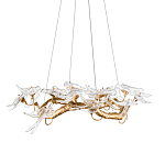 Люстра подвесная с прозрачными стеклянными птичками на ветвях Диаметр 80 см Serip Voa варинант исполнения - 1 | Loft Concept в Рязани
