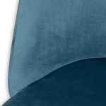 Барный стул со спинкой и металлической подставкой на 4-х деревянных ножках Синий Велюр Vendramin Chair варинант исполнения - 3 | Loft Concept в Рязани