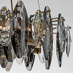 Люстра подвесная круглая с овальными подвесками из стекла дымчатого цвета Harlow Crystal Round варинант исполнения - 4 | Loft Concept в Рязани