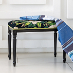 Банкетка из натурального бука черная с изображением птиц и цветов Blooming Birds2 варинант исполнения - 2 | Loft Concept в Рязани