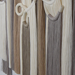 Настенный декор с бахромой белого и бежевого цвета Abstraction I варинант исполнения - 2 | Loft Concept в Рязани