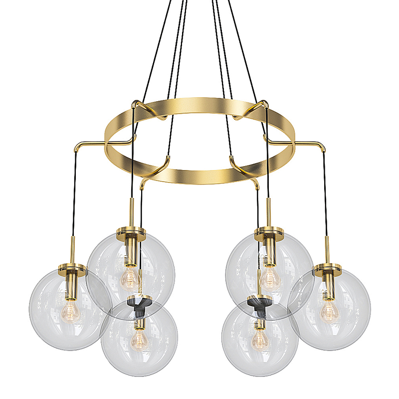 Люстра Ghiaccio Round Chandelier Antique Brass Латунь в Рязани | Loft Concept 