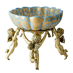 Чаша с орнаментом на бронзовых ножках в виде ангелов Eden Garden варинант исполнения - 3 | Loft Concept в Рязани