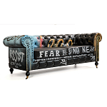 Диван в Лофт Честерфильд граффити из винтажной кожи GRAFFITI PARA Chesterfield варинант исполнения - 2 | Loft Concept в Рязани