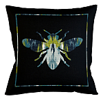 Подушка декоративная пчела сине-зеленый узор Ikat Pattern варинант исполнения - 1 | Loft Concept в Рязани