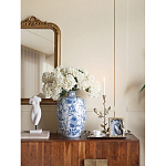 Ваза фарфоровая с узким горлышком и синими цветочными мотивами Independence варинант исполнения - 5 | Loft Concept в Рязани