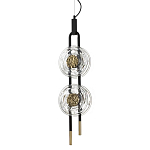 Подвесной светильник с 2-мя прозрачными стеклянными плафонами и золотистыми центральными вставками Virelia  варинант исполнения - 1 | Loft Concept в Рязани