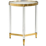 Золотой приставной столик с круглой стеклянной столешницей Weightless Table варинант исполнения - 1 | Loft Concept в Рязани
