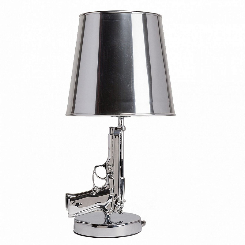 Настольная лампа Flos Guns Bedside Chrome Белый Серебряный в Рязани | Loft Concept 