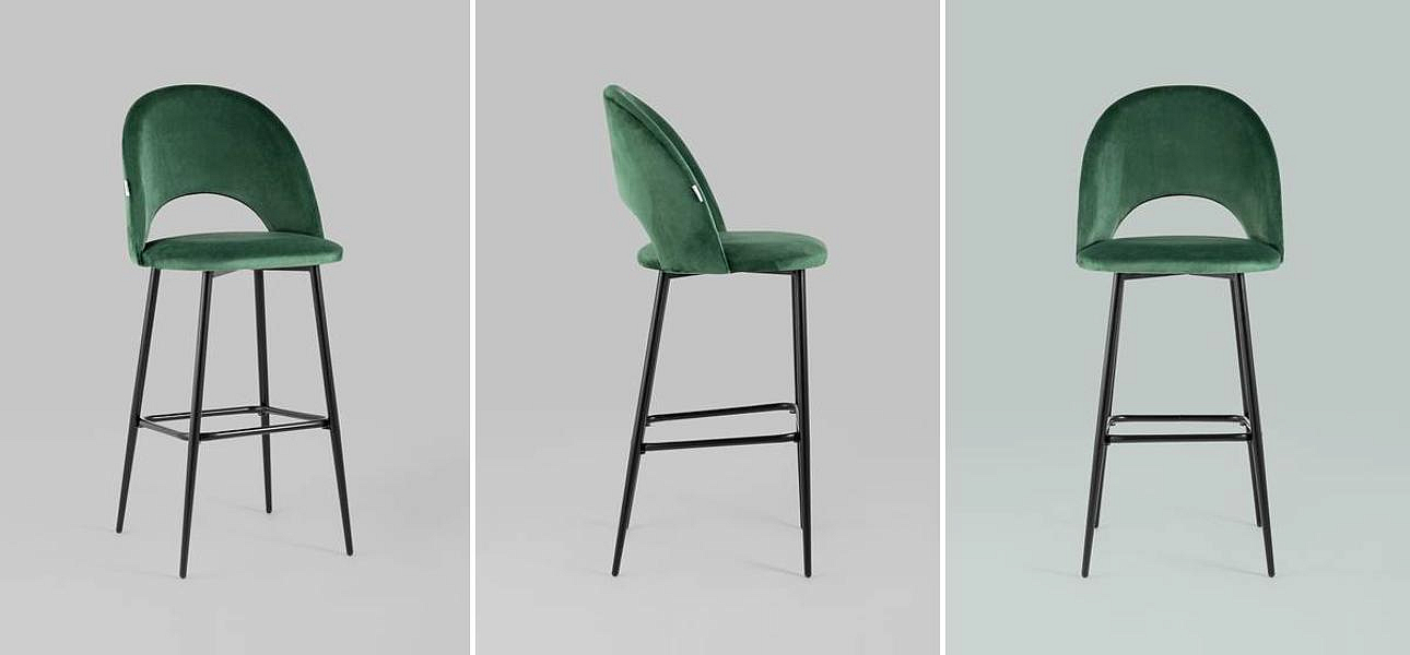 Барный Стул CLIFF Chair Зеленый Велюр Барный Стул CLIFF Chair Зеленый Велюр - Loft-Concept в Рязани
