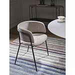 Стул полукруглый с каркасом из металла и мягким сиденьем и спинкой Soft Chenille варинант исполнения - 6 | Loft Concept в Рязани