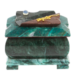 Шкатулка прямоугольная с зеркалом из натурального камня змеевик Stone Casket варинант исполнения - 2 | Loft Concept в Рязани