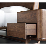 Прикроватный деревянный столик с 2-мя ящиками Moon Walnut Furniture варинант исполнения - 11 | Loft Concept в Рязани