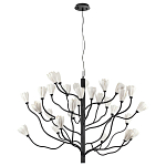 Люстра подвесная черного цвета с ветвями и белыми фарфоровыми цветами Floralis варинант исполнения - 10 | Loft Concept в Рязани
