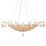 Люстра из деревянных бусин с подвесками в виде капель Wooden Beads варинант исполнения - 5 | Loft Concept в Рязани