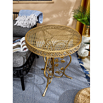 Столик приставной золотистый с орнаментом на столешнице Tanzania варинант исполнения - 5 | Loft Concept в Рязани