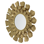 Зеркало круглое настенное в металлической раме Sunny Golden Petals варинант исполнения - 2 | Loft Concept в Рязани