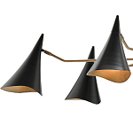 Люстра с 6-ю черными конусообразными плафонами Contrasting Lamps варинант исполнения - 1 | Loft Concept в Рязани