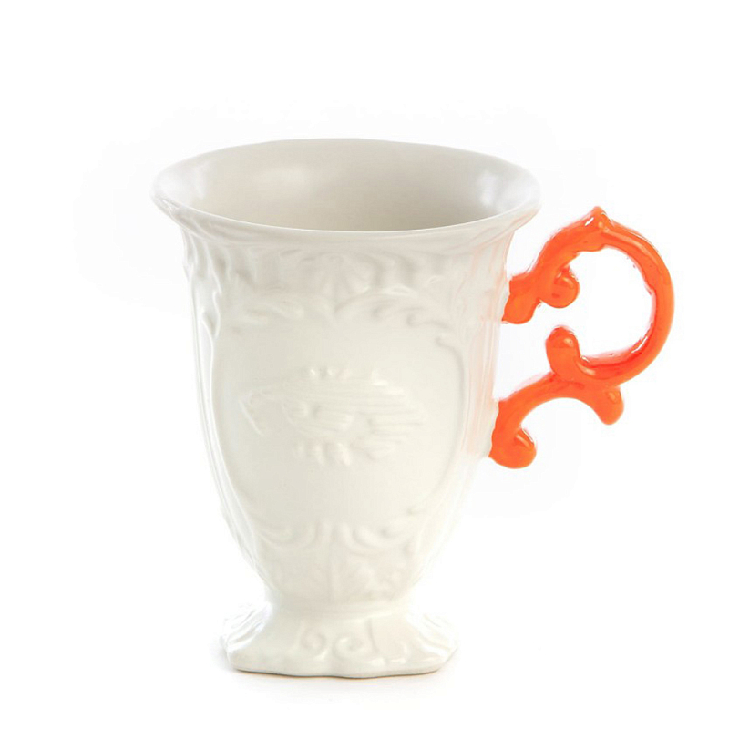 Кружка Seletti I-Mug Orange Белый Оранжевый в Рязани | Loft Concept 