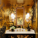 Обои ручная роспись в стиле Арт-деко Rateau Original colourway on Deep Rich Gold gilded paper варинант исполнения - 3 | Loft Concept в Рязани