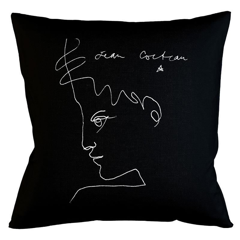 Декоративная подушка White Silhouette Man Pillow Бежевый Черный Декоративная подушка White Silhouette Man Pillow Бежевый Черный в Рязани | Loft Concept