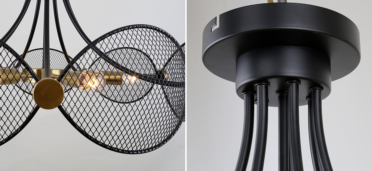 Черная люстра с латунными вставками Mosquitoes Caster Черная люстра с латунными вставками Mosquitoes Caster - Loft-Concept в Рязани