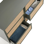 Комод с 6-ю ящиками из плетеного ротанга Remi Green Wicker Furniture варинант исполнения - 3 | Loft Concept в Рязани