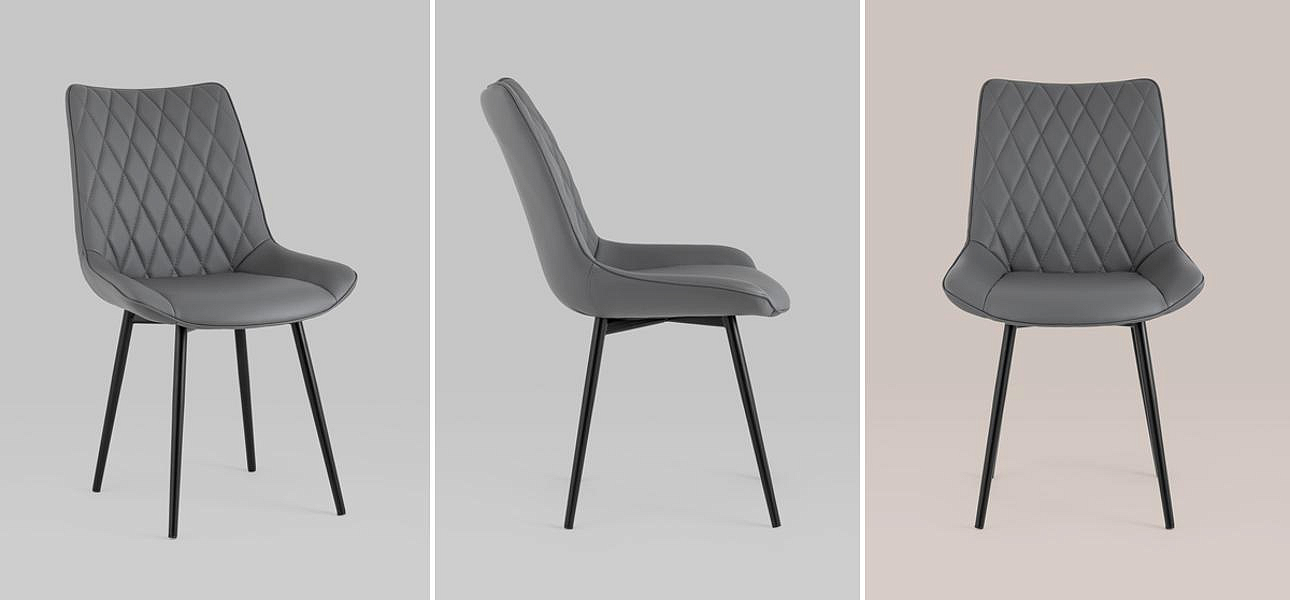 Стул Seoul S Chair Серая Экокожа Стул Seoul S Chair Серая Экокожа - Loft-Concept в Рязани