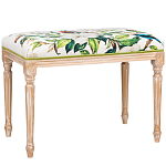 Банкетка из натурального бука золотистая с изображением птиц и цветов Blooming Bird варинант исполнения - 1 | Loft Concept в Рязани