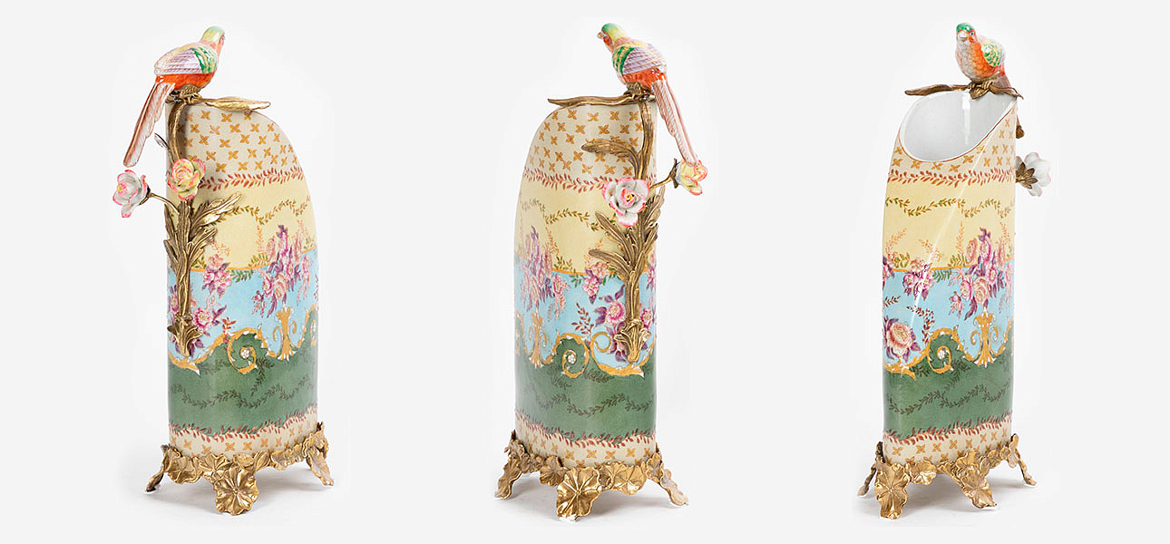 Ваза фарфоровая с фигуркой птички Print Ваза фарфоровая с фигуркой птички Print - Loft-Concept в Рязани
