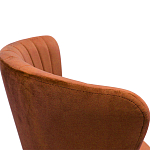 Барный стул со спинкой на 4-х деревянных ножках Оранжевый Велюр Ava Charm варинант исполнения - 2 | Loft Concept в Рязани