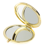 Зеркало карманное складное круглое из натурального камня Лазурит в подарочной упаковке Gold Stone Mirrors варинант исполнения - 3 | Loft Concept в Рязани